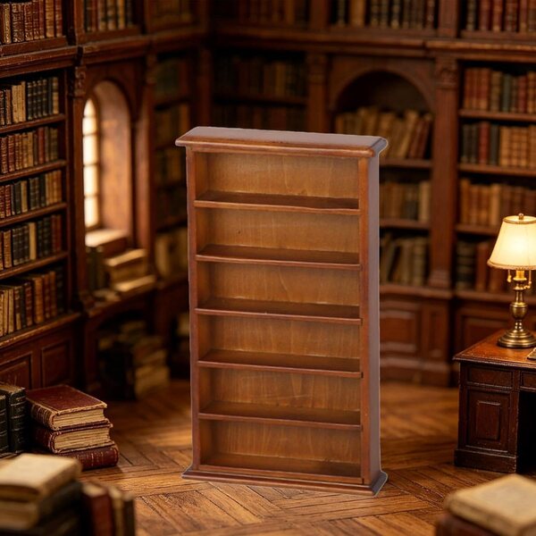 1:12 Oshhni Miniatur-Bücherregal aus Holz für Puppenhaus, elegant und funktional