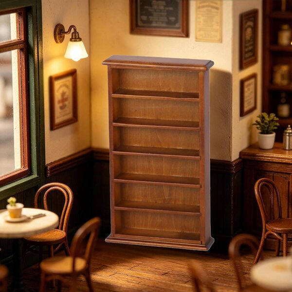 1:12 Oshhni Miniatur-Bücherregal aus Holz für Puppenhaus, elegant und funktional