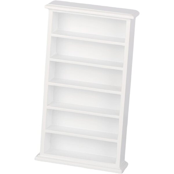 1:12 Miniatur-Bücherregal aus Holz für Puppenhäuser – elegantes weißes Regal