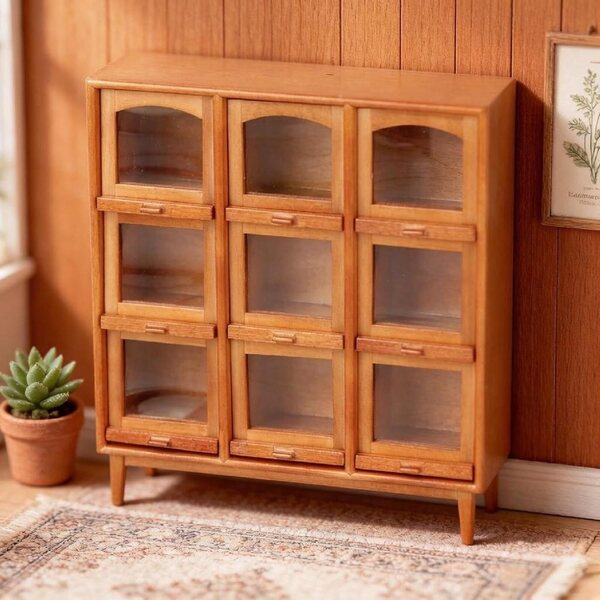 Vintage-Puppenhausregal aus Holz mit 9 Fächern, kompakt und dekorativ
