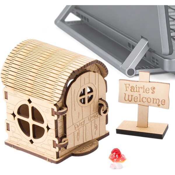 Kit Casa in Miniatura in Legno - Progetto Fai da Te per Casa delle Fate e Decorazioni