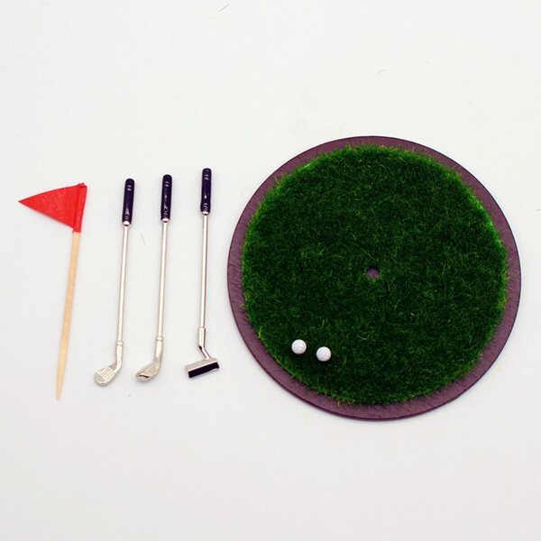 Set Minigolf per Case delle Bambole 1:6 e 1:12 - Accessori Miniature in Legno e Lega