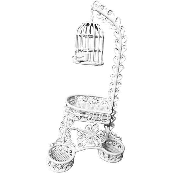 Gabbia Miniatura in Ferro per Casa delle Bambole 1:12, Elegante Decorazione Vintage