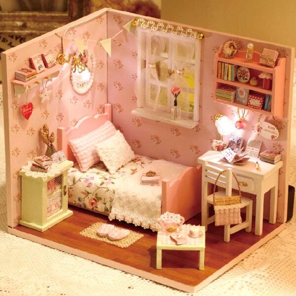 Casa delle Bambole Fai da Te Miniatura Solinder con LED, Kit Creativo e Interattivo