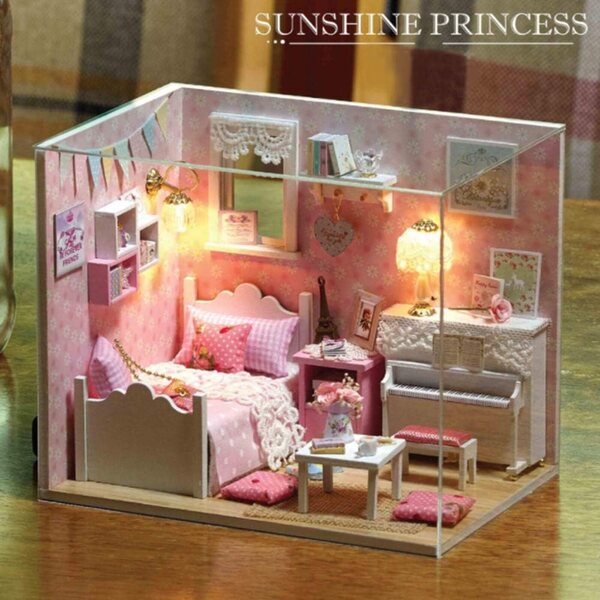 Casa delle Bambole Fai da Te Miniatura Solinder con LED, Kit Creativo e Interattivo