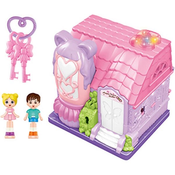 Casa delle Bambole Bambini con Musica e Mobili - Gioco Educativo Creativo Rosa