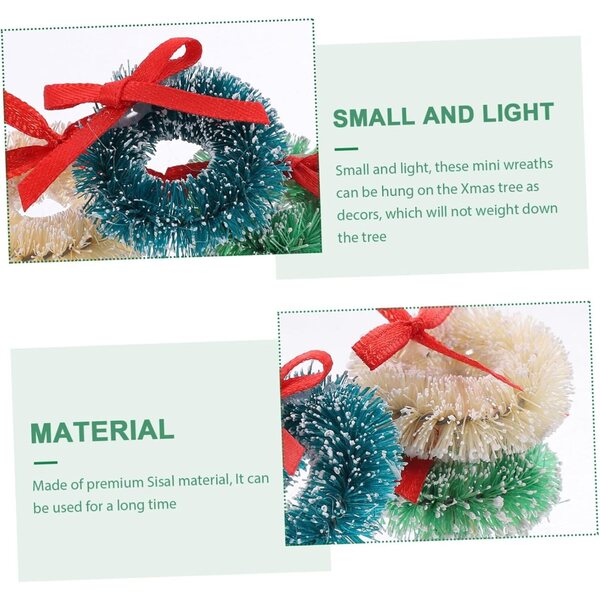 INOOMP 15 Mini Ghirlande Natalizie in Sisal per Alberi, Decorazioni e Fai da Te