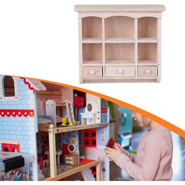 1/12 Puppenhaus-Miniatur-Holzmöbel mit Fach und Schublade