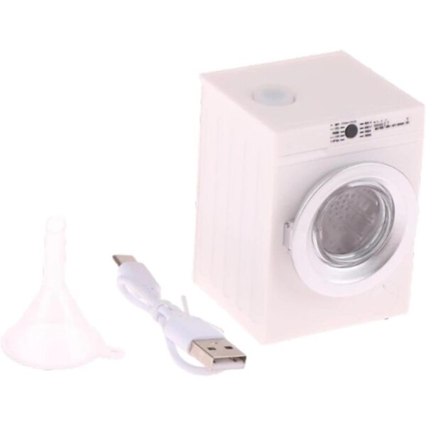 1:12 Miniatur-Elektrowaschmaschine für Puppenhaus mit realistischen Details und Rotation
