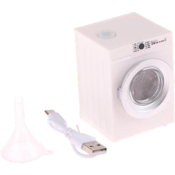 1:12 Miniatur-Elektrowaschmaschine für Puppenhaus mit realistischen Details und Rotation