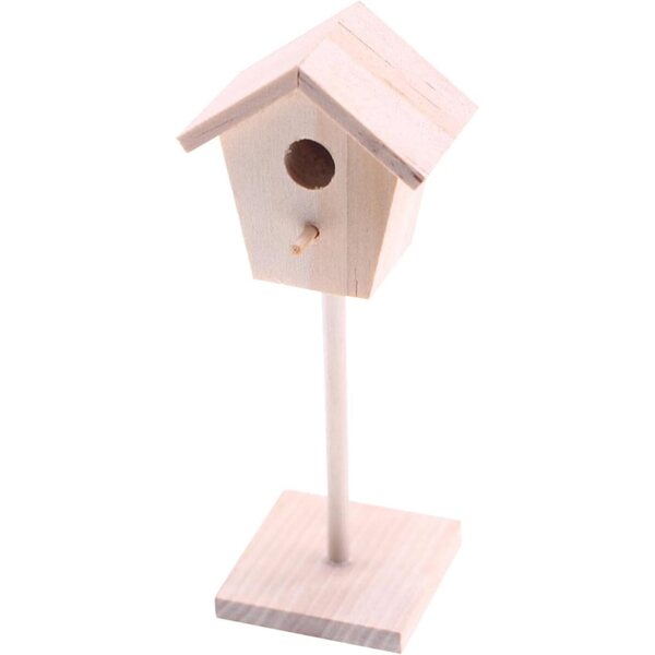 Puppenhaus Miniatur 1:12 Unbemaltes Vogelhaus aus Holz