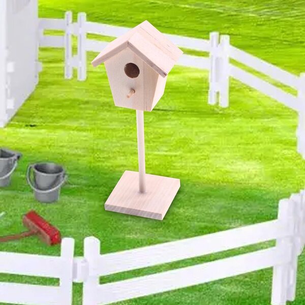 Puppenhaus Miniatur 1:12 Unbemaltes Vogelhaus aus Holz