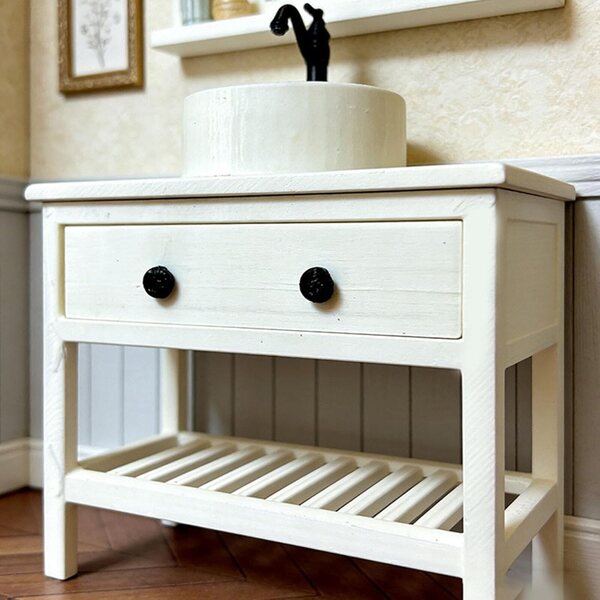 Cabinet lavandino miniatura 7 cm 1:12 per decorazioni casa autentica Cenifin