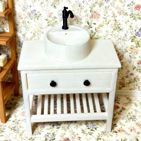 Cabinet lavandino miniatura 7 cm 1:12 per decorazioni casa autentica Cenifin