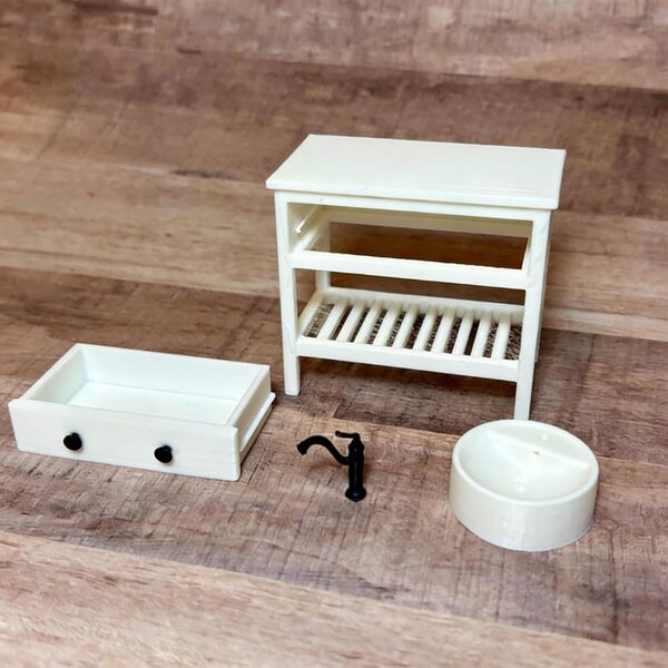 Cabinet lavandino miniatura 7 cm 1:12 per decorazioni casa autentica Cenifin