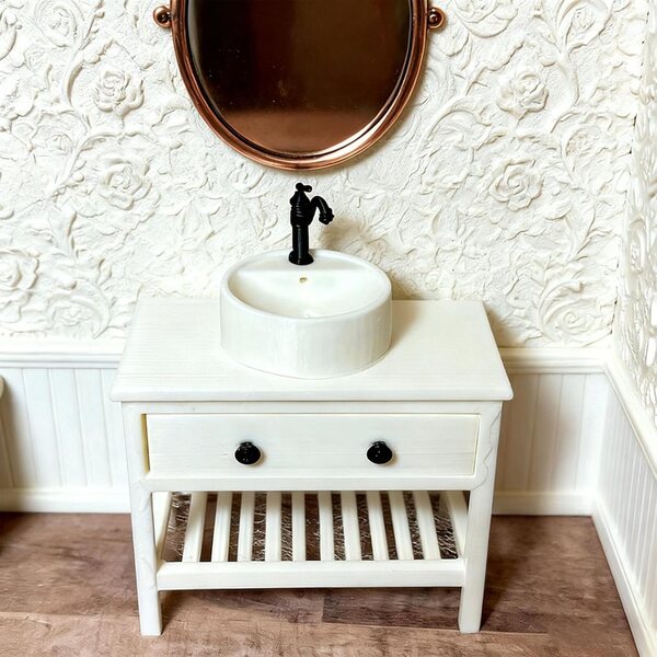 Cabinet lavandino miniatura 7 cm 1:12 per decorazioni casa autentica Cenifin