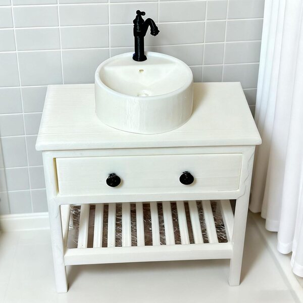 Cabinet lavandino miniatura 7 cm 1:12 per decorazioni casa autentica Cenifin