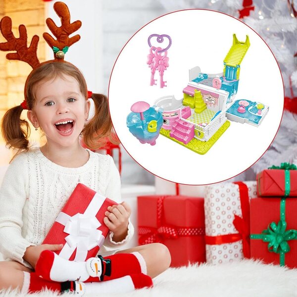 Casa delle Bambole con Musica e Luci, Villa Giocattolo Modulare per Bambini 3+