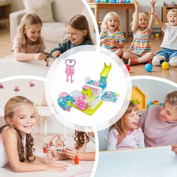 Casa delle Bambole con Musica e Luci, Villa Giocattolo Modulare per Bambini 3+