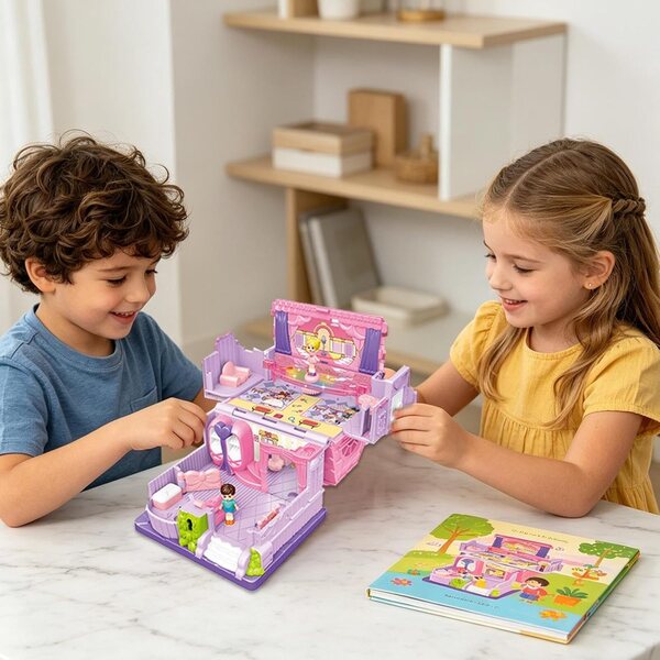 Casa delle Bambole con Luce e Musica - Villa Giocattolo Educativa per Bambini 3+