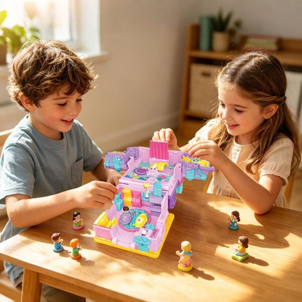 Casa delle bambole con luce e musica Villa Fantasy per gioco creativo bambine