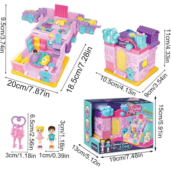 Casa delle bambole con luce e musica Villa Fantasy per gioco creativo bambine