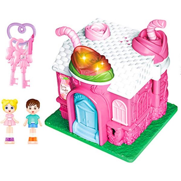 Casa delle Bambole per Bambini con Musica e Arredi in Miniatura - Gioco Creativo Rosa