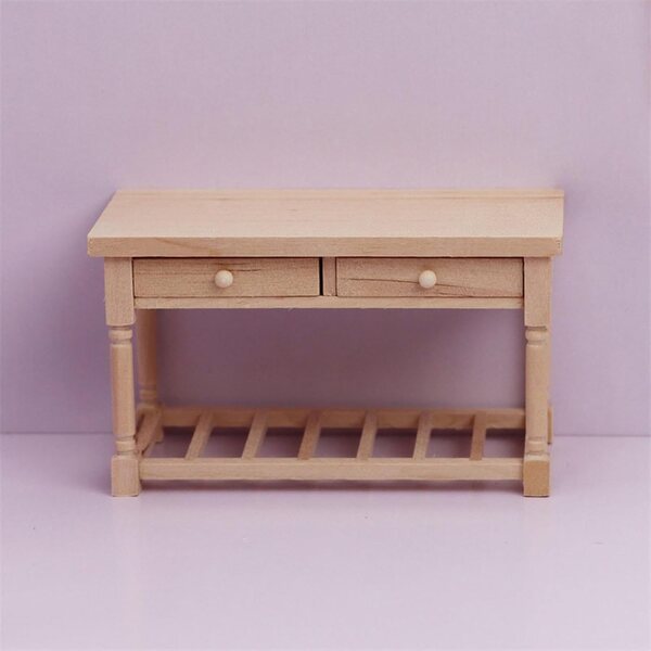 1/12 Holzschreibtisch für Puppenhäuser – klassisches und anpassbares Design