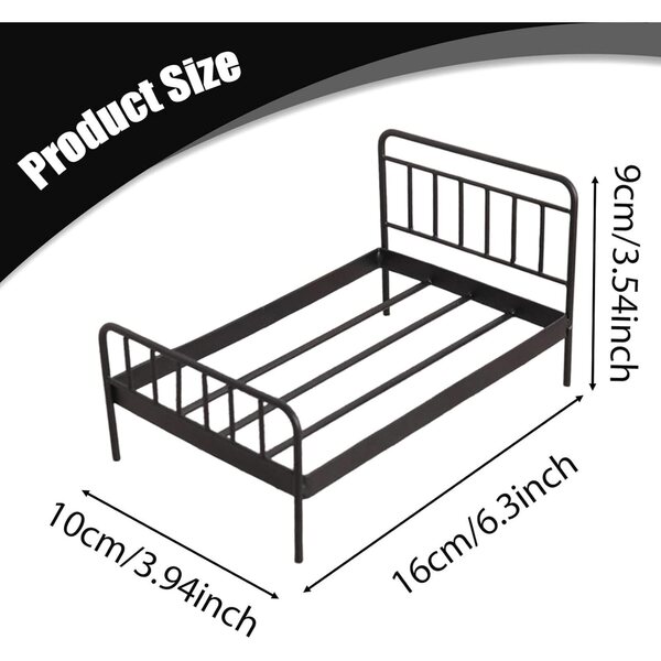 Letto in Ferro per Casa delle Bambole 1/12 - Mobili Miniatura Eleganti e Resistenti