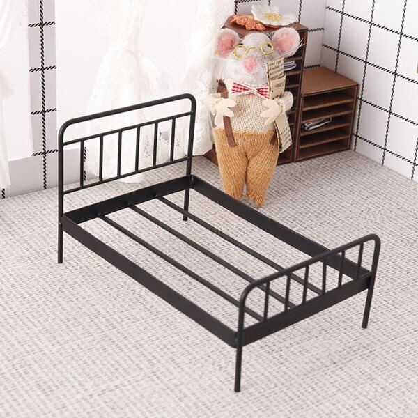 Letto in Ferro per Casa delle Bambole 1/12 - Mobili Miniatura Eleganti e Resistenti