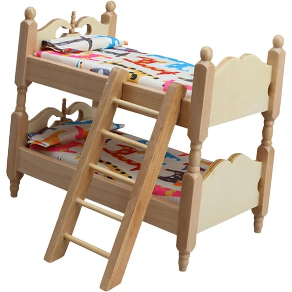 Sharplace 1:12 Etagenbett aus Holz mit Leiter für Puppenhaus