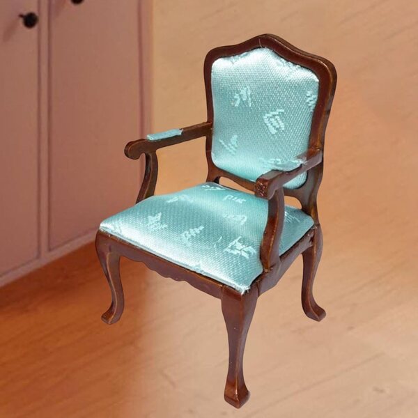 Sharplace mini sedia 1:12 in legno e tessuto per casa delle bambole, accessorio decorativo