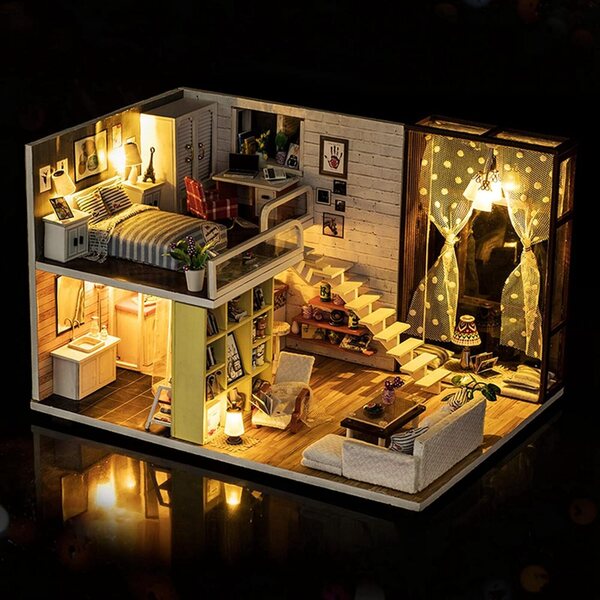 Kit Casa delle Bambole in Legno Composito Romanticismo e Creatività, 14+