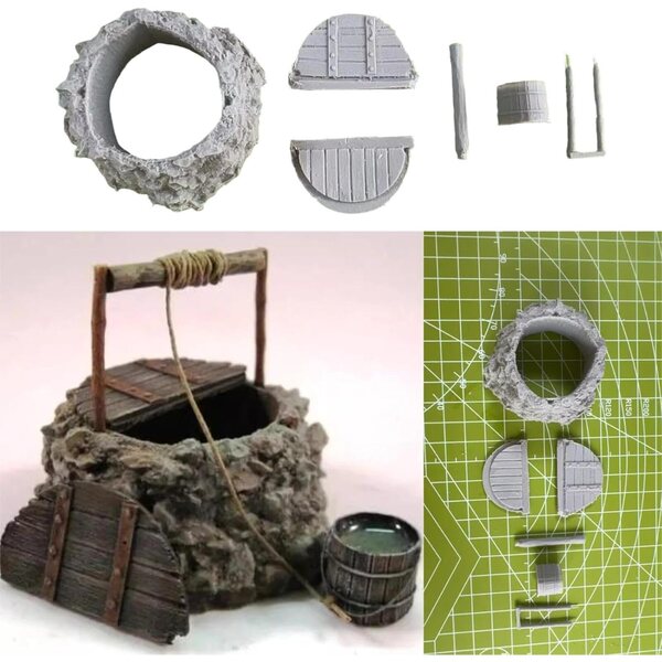 Kit modello miniatura pozzo 1:35 in resina da assemblare per diorami realistici
