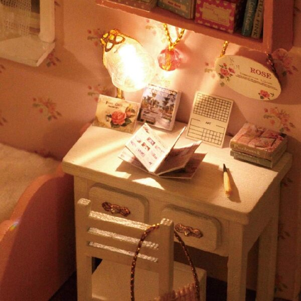 Casa delle bambole fai da te in miniatura con LED, regalo creativo per bambini e adulti
