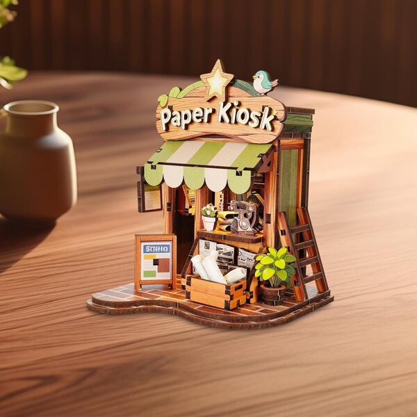 DIY Puppenhaus aus Holz mit Lichtern und Zubehör – 3D-Bausatz