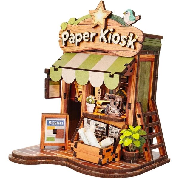 DIY Puppenhaus aus Holz mit Lichtern und Zubehör – 3D-Bausatz