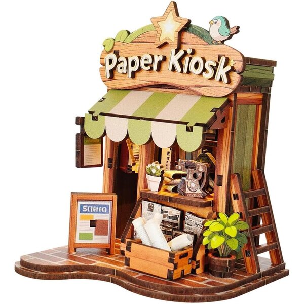 DIY Puppenhaus aus Holz mit Lichtern und Zubehör – 3D-Bausatz