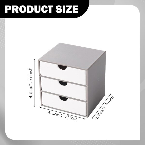Colcolo Armadio Miniatura 1/12 con Cassetti Funzionanti in Grigio e Bianco