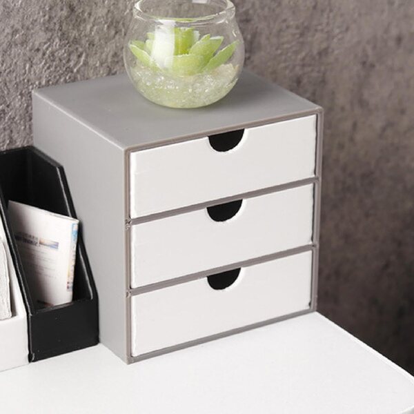Colcolo Armadio Miniatura 1/12 con Cassetti Funzionanti in Grigio e Bianco