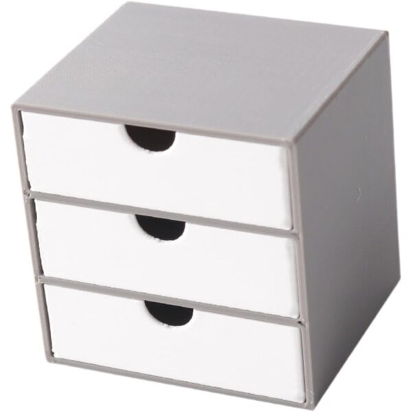 Colcolo Armadio Miniatura 1/12 con Cassetti Funzionanti in Grigio e Bianco