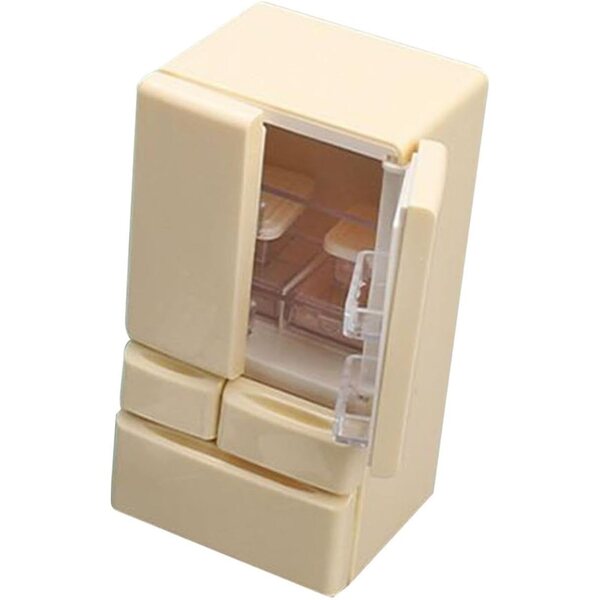 1:12 Puppenkühlschrank mit Doppeltür, farbenfrohe ABS-Miniatur zum Spielen