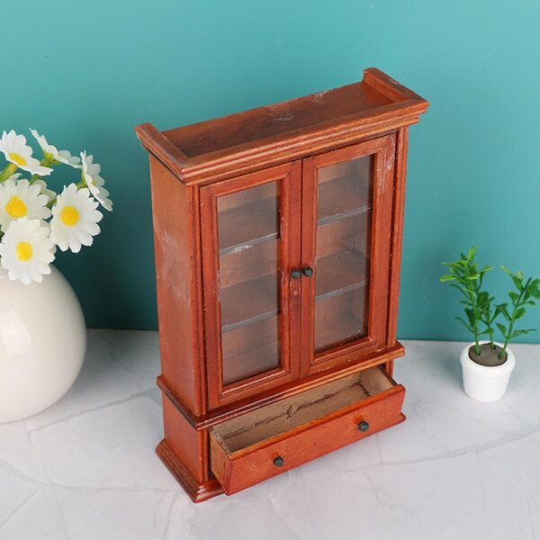 Libreria Miniatura in Legno 1:12 per Casa delle Bambole - Accessorio Decorativo Vintage