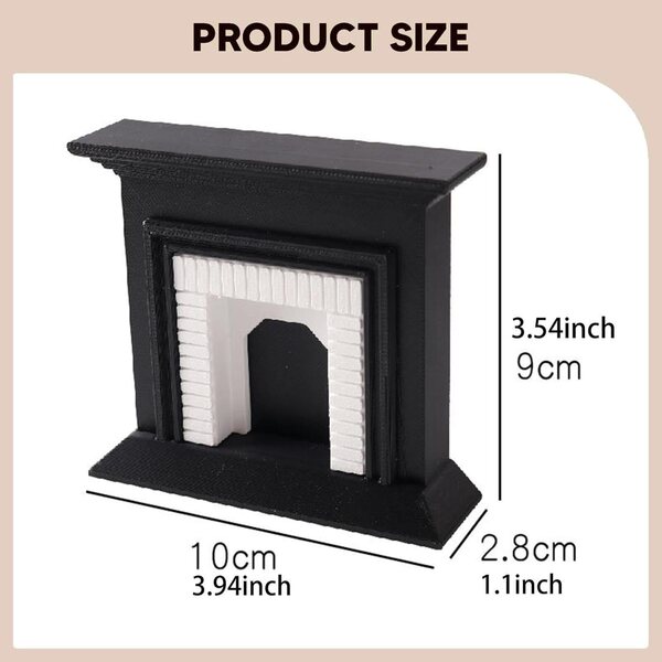 Miniaturmöbelmodell aus PETG für Puppenhaus 1:12 Schwarz, 10x2,8x9 cm