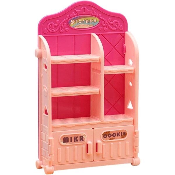 Harilla Mini Scaffale Cucina in PP Rosa per Casa delle Bambole 1:12 - Organizzatore Realistico