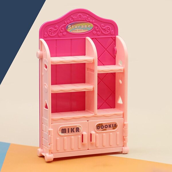 Harilla Mini Scaffale Cucina in PP Rosa per Casa delle Bambole 1:12 - Organizzatore Realistico