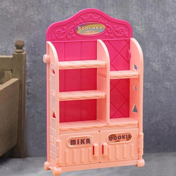 Harilla Mini Scaffale Cucina in PP Rosa per Casa delle Bambole 1:12 - Organizzatore Realistico