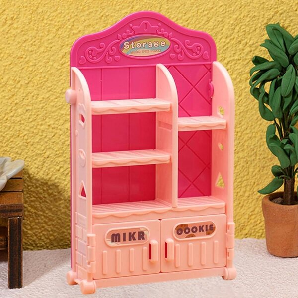Harilla Mini Scaffale Cucina in PP Rosa per Casa delle Bambole 1:12 - Organizzatore Realistico