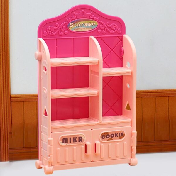 Harilla Mini Scaffale Cucina in PP Rosa per Casa delle Bambole 1:12 - Organizzatore Realistico