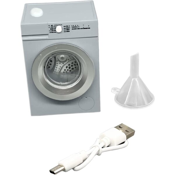 Harilla Lavatrice Miniatura per Casa delle Bambole 1:12, Accessorio Decorativo Grigio